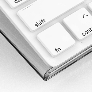 clear mini keyboard tray with white silicone case