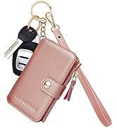 M-Plateau Card Holder, Womens Wallet PU Leather Keychain Wallet Wristlet With Zipper Coin Pocket ...