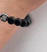 Lava Beads Gym Bracelets for Men - 8mm Lava Rock Bracelet Natural Stone, Men Stretch B...