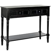 SAFAVIEH Furniture - Samantha 2-Drawer Console Table - Distressed Black - Solid Wood - Classic St...