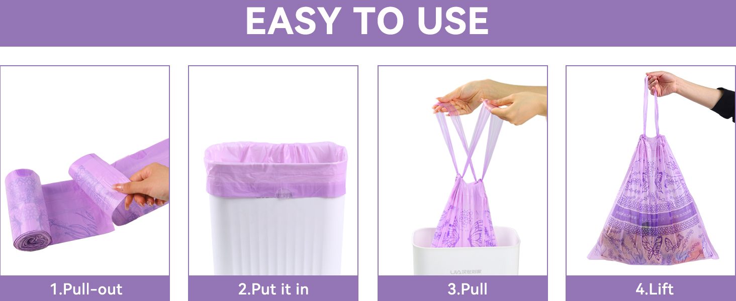 4 Gal Drawstring Trash Bags