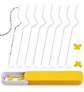 GarfxG 8 PCS Beading Needles-7.48 Inches Stainless Bead Spinner Needles, Big Eye Curved Beading N...