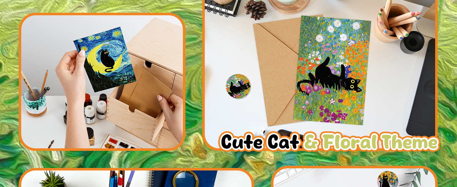 Floral Animal Blank Note Card With Envelope Matching Seal Sticker