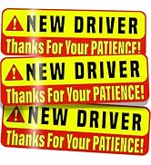ASSURED SIGNS New Driver Magnet for Car - 3pcs - EXTRA LARGE 12" by 4" - Please Be Patient New Dr...