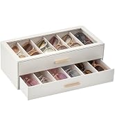 Lolalet Sunglasses Storage Box for Women, Eyewear Eye Glass Organizer with Clear Top Display Hold...