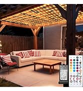 10.5ft x 10.5ft Christmas Net Lights, 288LED 35 Colors Changing Gazebo Net Lights Clear Wire, Con...