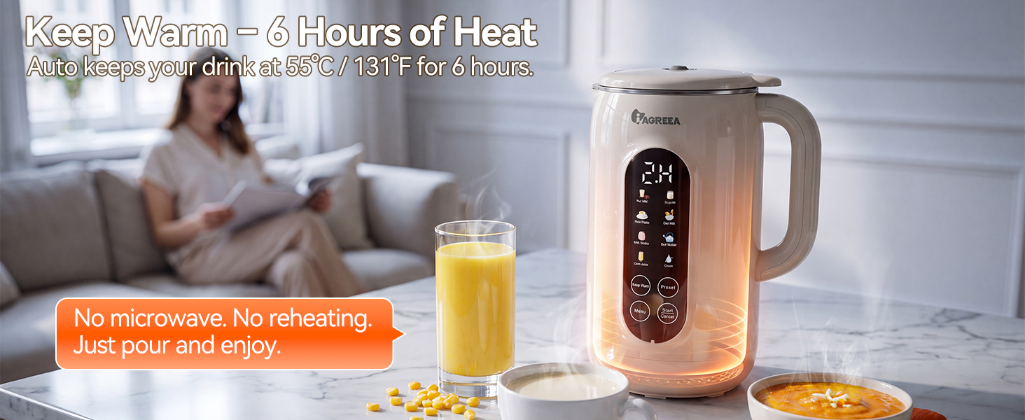 6-hour keep warm for lasting freshness