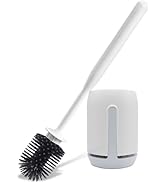 RV Toilet Bowl Brush and Holder, Ventilated Toilet Cleaner Brush with Long Handle and Flexible Br...