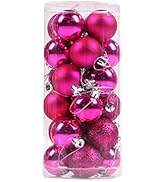 24PCS Christmas Ball Ornaments Mini Shatterproof Plastic Christmas Ball Ornaments with Hanging Ro...