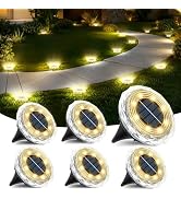echosari 6 Pack Solar Ground Lights, Upgraded Solar Garden Lights Auto ON/Off Landscape Lighting ...
