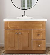 Design House 598029 Bath Shaker 2-Door 2-Drawer Bathroom Vanity with Cultured Marble 4 inch Cente...