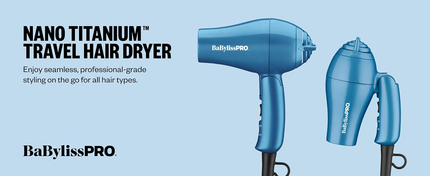 NANO TITANIUM travel hair dryer