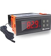 KETOTEK Digital Temperature Controller AC110V 10A Fahrenheit Thermostat with 2m Waterproof Sensor...