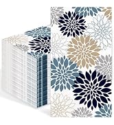 IANFEPH 100 Pack Fall Dahlia Paper Napkins 3 Ply Disposable Bathroom Guest Hand Towels 4.3 x 7.9 ...