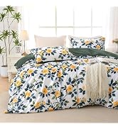 Duvet Cover King Size, Reversible Floral Vintage Duvet Cover Set with Zipper Closure, 3 Pieces Bo...