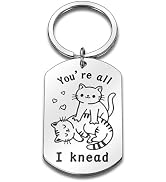 MUAMAX Cat Keychain for WomenCat Key Chain Stainless Steel Keyring Gifts for Mom Daughter's Birth...