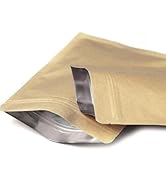 PABCK 5.5mil Thickness Inner Mylar Foil Kraft Paper Resealable Bags Heat Seal Airtight Pouch for ...