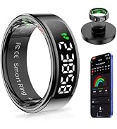 AMOVAN Smart Ring with Display Screen Health Tracker and Touch Button, Bluetooth Connection Healt...