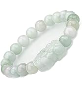 Fengshui Wealth Prosperity White Real Jade Bracelet For Women Men 10mm Bead with Pi Xiu/Pi Yao At...