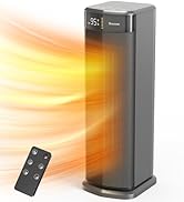 BREEZOME Space Heater for Indoor Use, 1500W Fast Heating Electric Heater with Thermostat & 24H Ti...