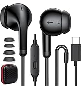 Wired Earbuds USB C Headphone for iPhone 16e 16 Pro Max 15 Plus Noise Canceling HiFi Bass Stereo ...