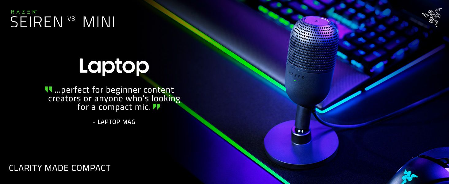 Razer Seiren V3 for PC computer iphone podcast blue yeti rode hyperx steel series lavalier lapel JBL