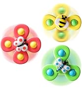 ALASOU 3PCS Suction Cup Spinner Toys for 1 Year Old Boy Girl|Spinning Top 12 18 Months|1 2 Year O...