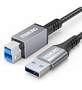 USB A to B 3.0 Cable 10FT Long, 5Gbps High Speed Data Transfer Type B Braided Cord, Type-B Upstre...