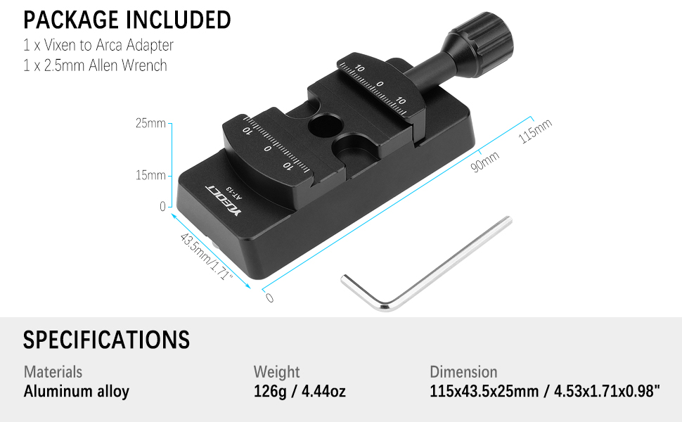 Dovetail Mounting Plate Arca Vixen Saddle Telescope Mount Base Equatorial Tripod Astrophotography