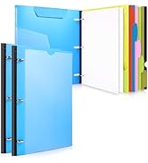 WOT I All-in-one Telescoping Binder Notebook 2PCS, Refillable 3 Ring Binder with Customized Front...