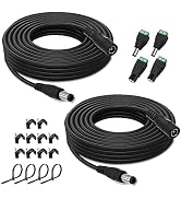 HayEastdor 2PCS 33FT(10m) 12V DC Power Extension Cable with Power Jack Adapter Connectors(2 x Mal...