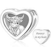 BSFJTY S925 Sterling Silve Highland Cow Charms Fit Women Bracelets and Necklaces Animals Beads Da...