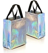 Nush Nush Iridescent Gift Bags Medium Size - Set of 12 Reusable Holographic Gift Bags With Handle...