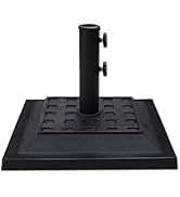 Helios&Hestia 26 lb Heavy Duty Umbrella Base, Square Resin Patio Stand Weight for Outdoor Market ...