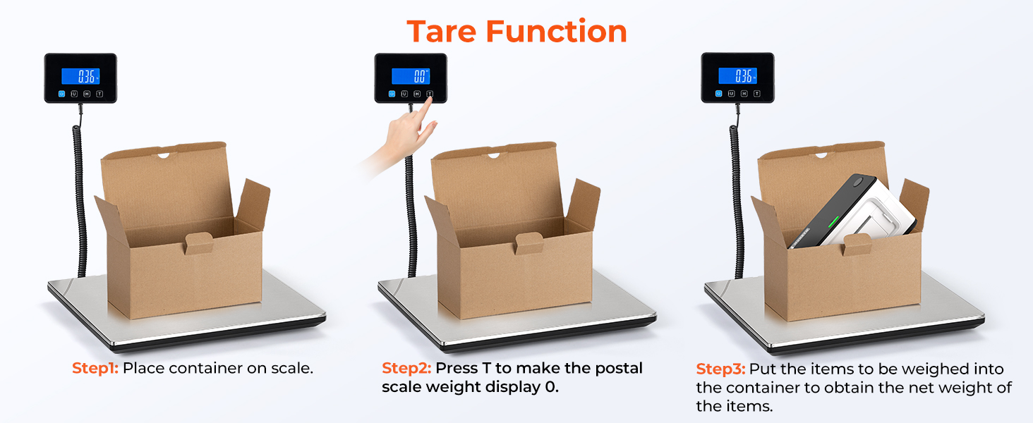 tare function postal scale