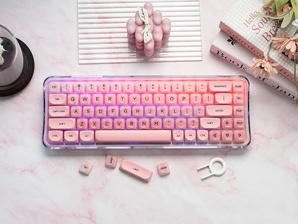 This is a set of pink keycaps
