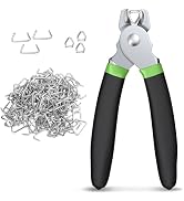CAMWAY Hog Ring Pliers Kit with 300pcs 3/4inch Galvanized Steel Hog Rings, Professional Interior ...