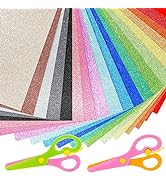 BigOtters Glitter Cardstock Paper, 40 Sheets Sparkly Paper Premium Craft Cardstock with 2 Scissor...