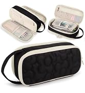 Bunnychill Pencil Case For Girls,Flower Quilted Large Capacity Pencil Pouch With 2 Compartment, Z...
