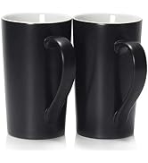 Smilatte 20 oz Large Coffee Mugs, M007 Plain Tall Ceramic Cup with Handle for Dad Men, Set of 2, ...