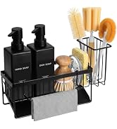 GMISUN Dish Soap Dispenser, 12 fl oz / 350 ml Dual Kitchen Soap Dispensers with Sponge Holder, Cu...