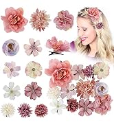Ahoney 12 Pieces Bohemian Flowers Hair Clips for Women Girls, Hawaiian Artificial Multiple Flower...