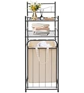 Peakora Laundry Hamper with Removable Tilt-Out Baskets, Freestanding Clothes Organizer with Stora...