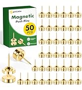 GOOZADA 50 Sets of Magnetic Thumbtacks, Gold Thumb Tacks for Wall, Cute Push Pins, Decorative Mag...