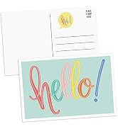 Sweetzer & Orange Hello Postcards Pack (60 Post Cards) 4x6 Postcards for Kids and Adults. 300gsm ...