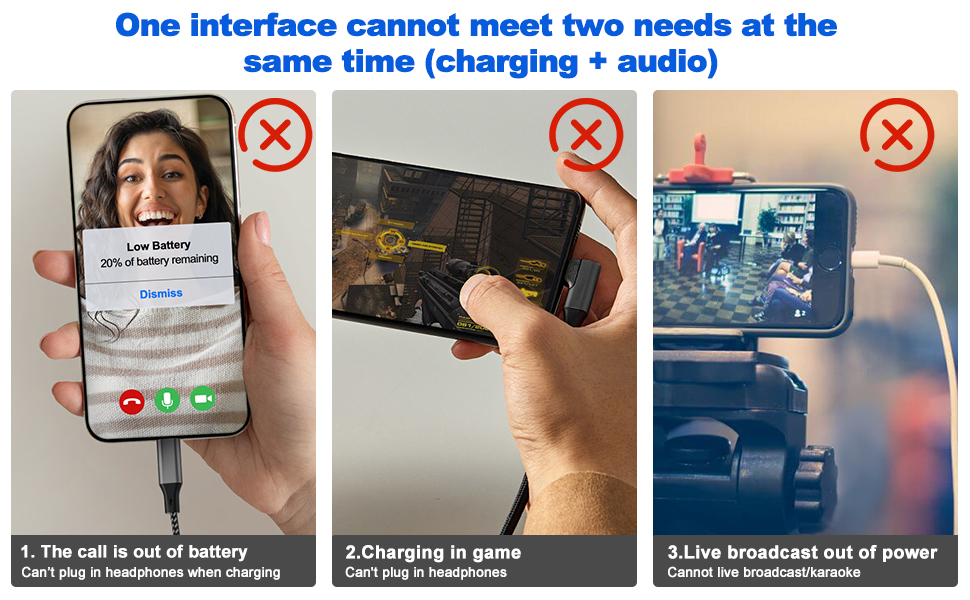 usb c splitter, dual usb c headphone and charger adapter audio dongle