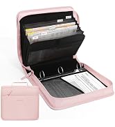 SUNEE Zipper Binder with Handle, 1.5 Inch O-Ring, 325 Pages Capacity, with 5-Tab Expanding File F...