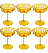Ciaell 12PCS Plastic Martini Glasses - 10 Oz Amber Elegant Disposable Cocktail Glasses for Champa...