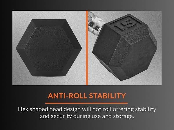 CAP dumbbells anti roll stability