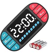 DOOMAY Digital Kitchen Visual Timer: 3.6'' Large LED Display, Magnetic, 3 Brightness, 4 Alarms, 4...